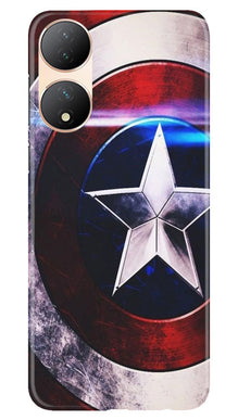 Captain America Shield Mobile Back Case for Vivo Y100 5G (Design - 219)