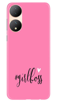 Girl Boss Pink Mobile Back Case for Vivo T2 5G (Design - 238)