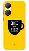 Coffee Optimism Mobile Back Case for Vivo Y100 5G (Design - 313)