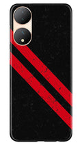 Black Red Pattern Mobile Back Case for Vivo Y100 5G (Design - 332)
