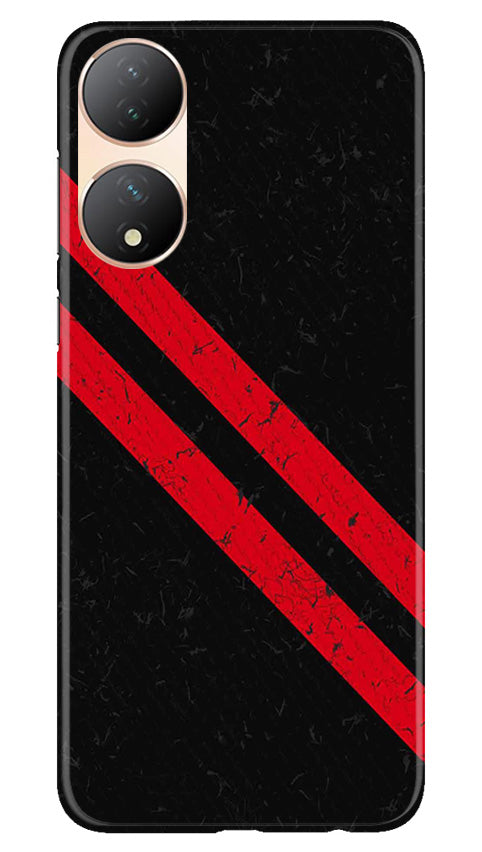 Black Red Pattern Mobile Back Case for Vivo T2 5G (Design - 332)