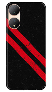 Black Red Pattern Mobile Back Case for Vivo T2 5G (Design - 332)