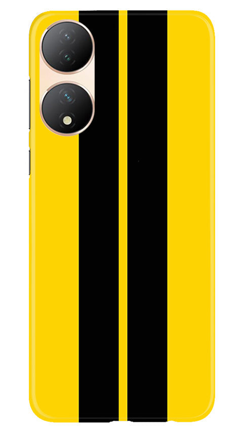 Black Yellow Pattern Mobile Back Case for Vivo T2 5G (Design - 336)