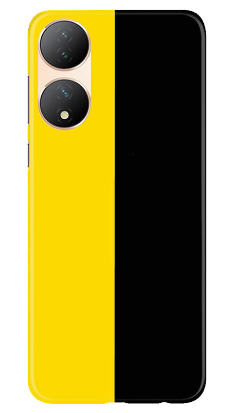Black Yellow Pattern Mobile Back Case for Vivo T2 5G (Design - 354)