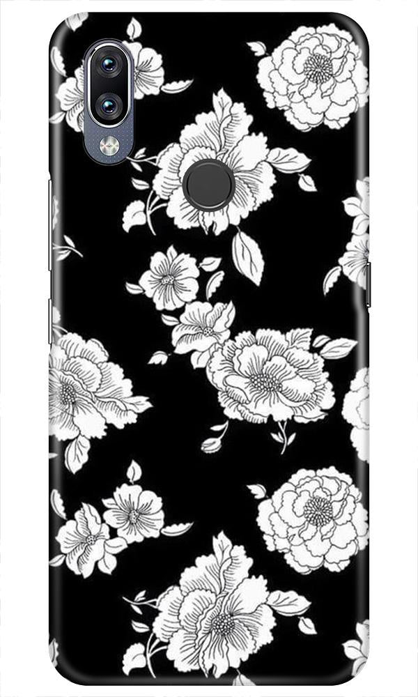 White flowers Black Background Case for Vivo Y11
