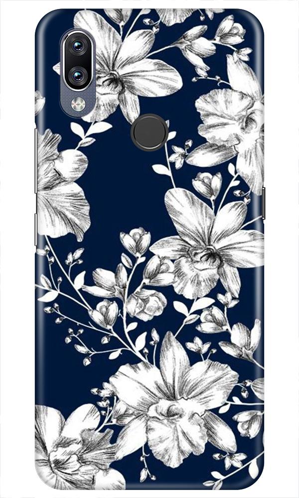 White flowers Blue Background Case for Vivo Y11