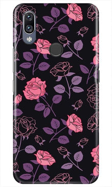 Rose Black Background Mobile Back Case for Vivo Y11 (Design - 27)