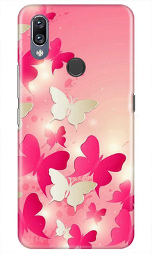 White Pick Butterflies Mobile Back Case for Vivo Y11 (Design - 28)