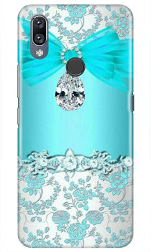 Shinny Blue Background Mobile Back Case for Vivo Y11 (Design - 32)