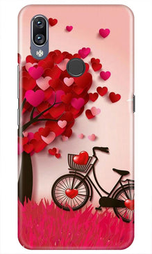 Red Heart Cycle Mobile Back Case for Vivo Y11 (Design - 222)