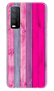 Wooden look Mobile Back Case for Vivo Y12s (Design - 24)