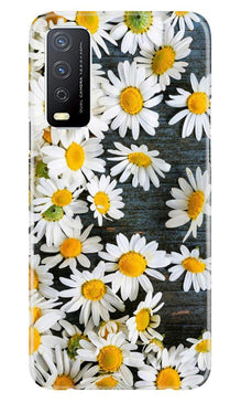 White flowers2 Mobile Back Case for Vivo Y12s (Design - 62)