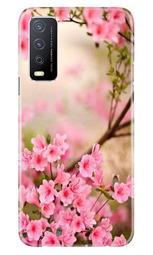 Pink flowers Mobile Back Case for Vivo Y12s (Design - 69)
