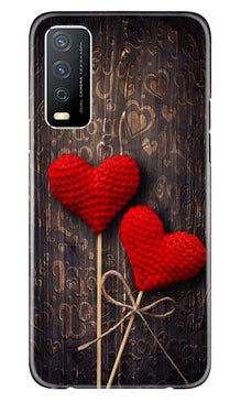 Red Hearts Mobile Back Case for Vivo Y12s (Design - 80)