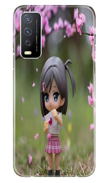 Cute Girl Mobile Back Case for Vivo Y12s (Design - 92)