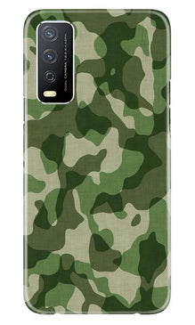 Army Camouflage Mobile Back Case for Vivo Y12s  (Design - 106)