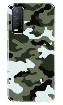 Army Camouflage Mobile Back Case for Vivo Y12s  (Design - 108)