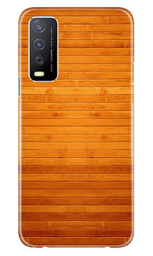 Wooden Look Mobile Back Case for Vivo Y12s  (Design - 111)