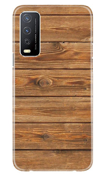 Wooden Look Mobile Back Case for Vivo Y12s  (Design - 113)