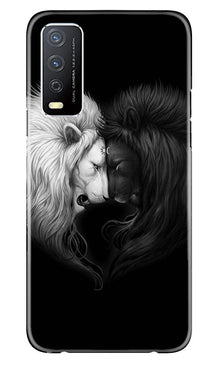 Dark White Lion Mobile Back Case for Vivo Y12s  (Design - 140)