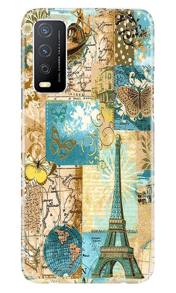 Travel Eiffel Tower Case for Vivo Y12s (Design No. 206)