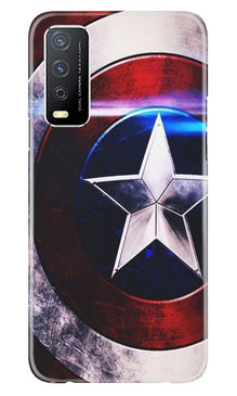 Captain America Shield Mobile Back Case for Vivo Y12s (Design - 250)
