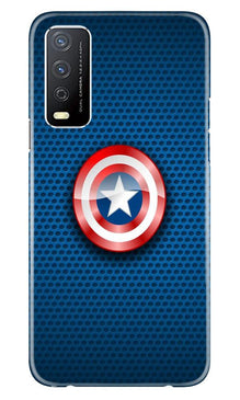 Captain America Shield Mobile Back Case for Vivo Y12s (Design - 253)