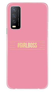 Girl Boss Pink Mobile Back Case for Vivo Y12s (Design - 263)
