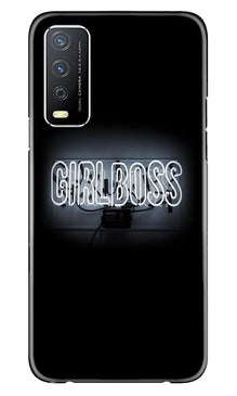 Girl Boss Black Mobile Back Case for Vivo Y12s (Design - 268)
