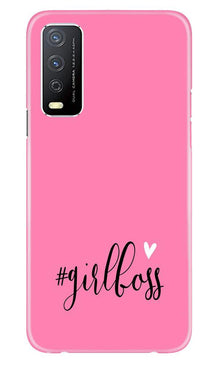 Girl Boss Pink Mobile Back Case for Vivo Y12s (Design - 269)