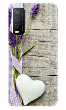 White Heart Mobile Back Case for Vivo Y12s (Design - 298)