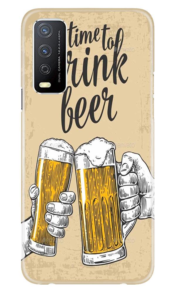 Drink Beer Mobile Back Case for Vivo Y12s (Design - 328)