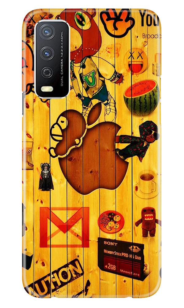 Wooden Texture Mobile Back Case for Vivo Y12s (Design - 367)