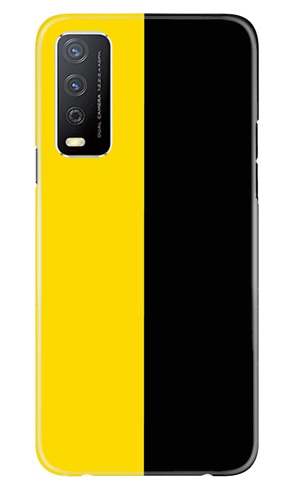 Black Yellow Pattern Mobile Back Case for Vivo Y12s (Design - 397)