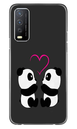 Panda Love Mobile Back Case for Vivo Y12s (Design - 398)