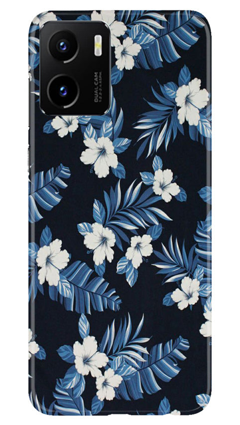 White flowers Blue Background2 Case for Vivo Y15C