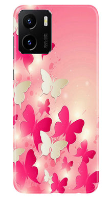 White Pick Butterflies Mobile Back Case for Vivo Y15C (Design - 28)