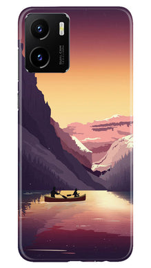 Mountains Boat Mobile Back Case for Vivo Y15C (Design - 150)