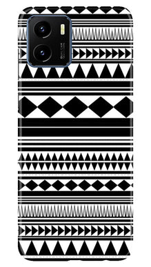 Black white Pattern Mobile Back Case for Vivo Y15s (Design - 5)