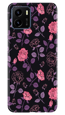 Rose Black Background Mobile Back Case for Vivo Y15s (Design - 27)