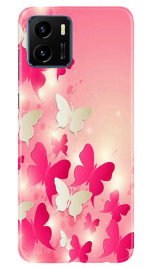 White Pick Butterflies Mobile Back Case for Vivo Y15s (Design - 28)
