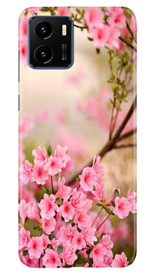 Pink flowers Mobile Back Case for Vivo Y15s (Design - 69)