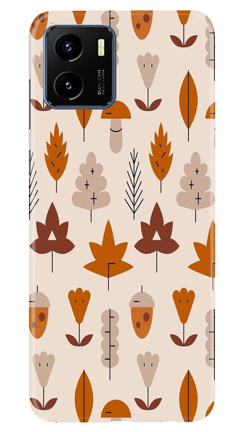 Leaf Pattern Art Case for Vivo Y15s  (Design - 132)