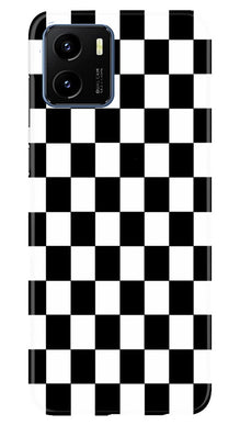 Black White Boxes Mobile Back Case for Vivo Y15s (Design - 331)
