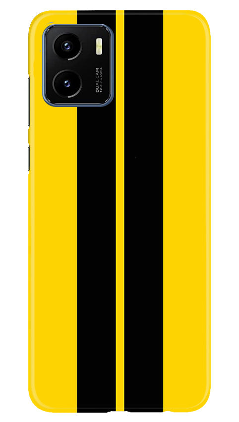 Black Yellow Pattern Mobile Back Case for Vivo Y15s (Design - 336)