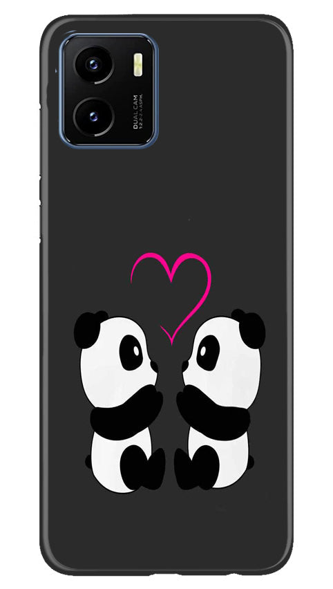 Panda Love Mobile Back Case for Vivo Y15s (Design - 355)