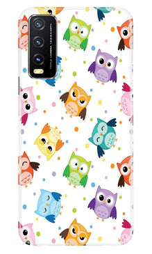 Owl Baground Pattern shore Mobile Back Case for Vivo Y20A (Design - 13)