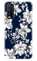 White flowers Blue Background Case for Vivo Y20T