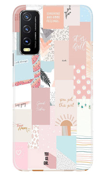 Shinny Blue Background Mobile Back Case for Vivo Y20T (Design - 32)