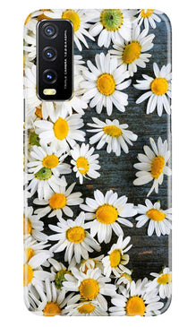 White flowers2 Mobile Back Case for Vivo Y20T (Design - 62)